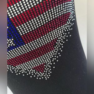 Womens tank top size Medium : Rhinestone detail USA Flag